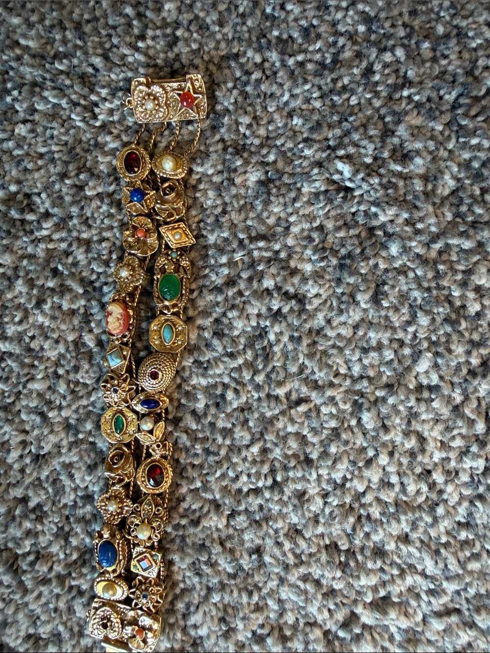 Gold-Tone Multi Gemstone Bracelet - Goldette Women Jewelry - Picture 2 of 3